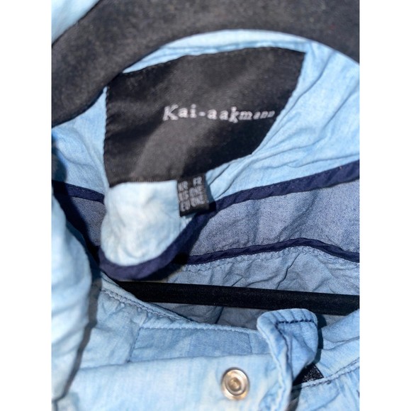 KAI-AAKMANN blue chambray zipper vest with hood - Picture 4 of 4